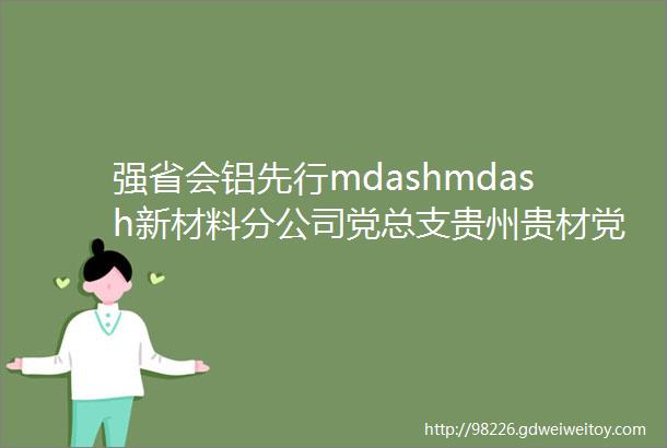 强省会铝先行mdashmdash新材料分公司党总支贵州贵材党支部联合开展主题党日联谊活动